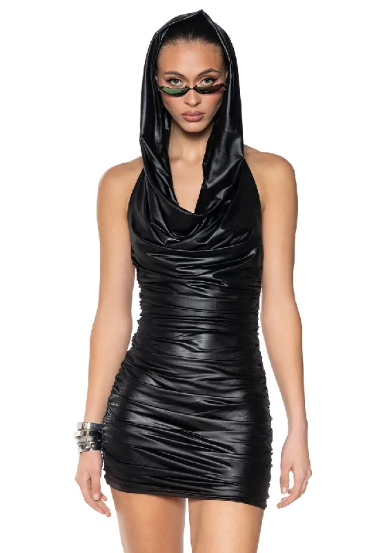 COOL GIRL HOODED MINI DRESS