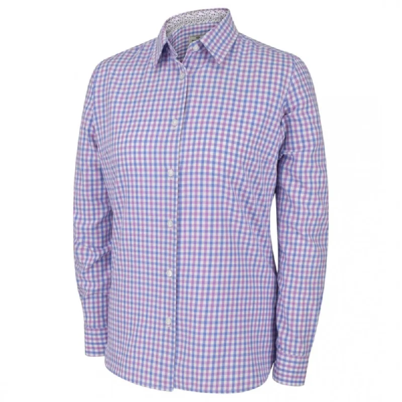 Becky II Ladies Cotton Shirt - Pink/Blue by Hoggs of Fife