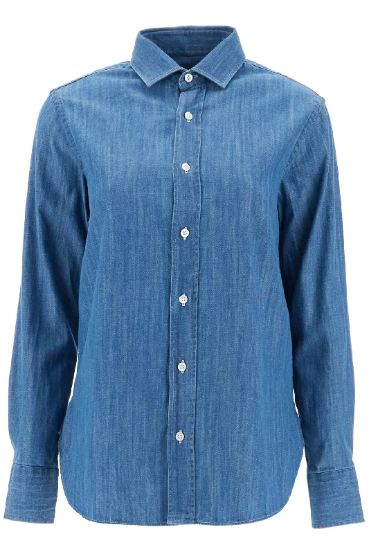 chambray shirt HGSH040 BLUE WHITE