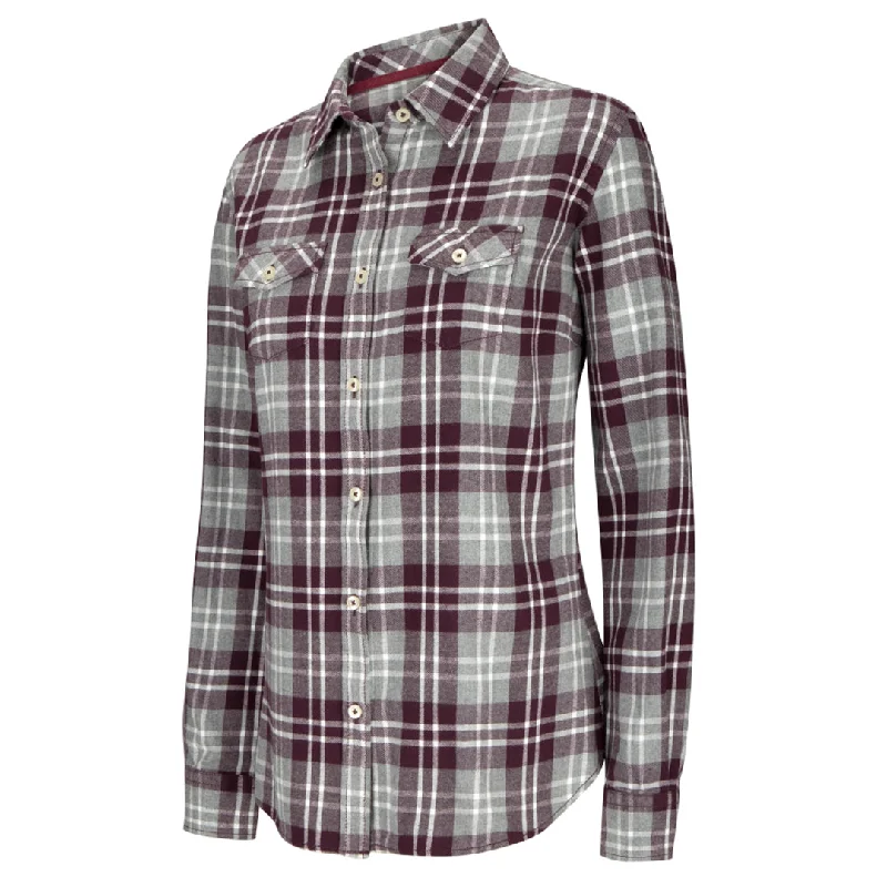 Eilidh Ladies Flannel Shirt - Merlot Marl by Hoggs of Fife