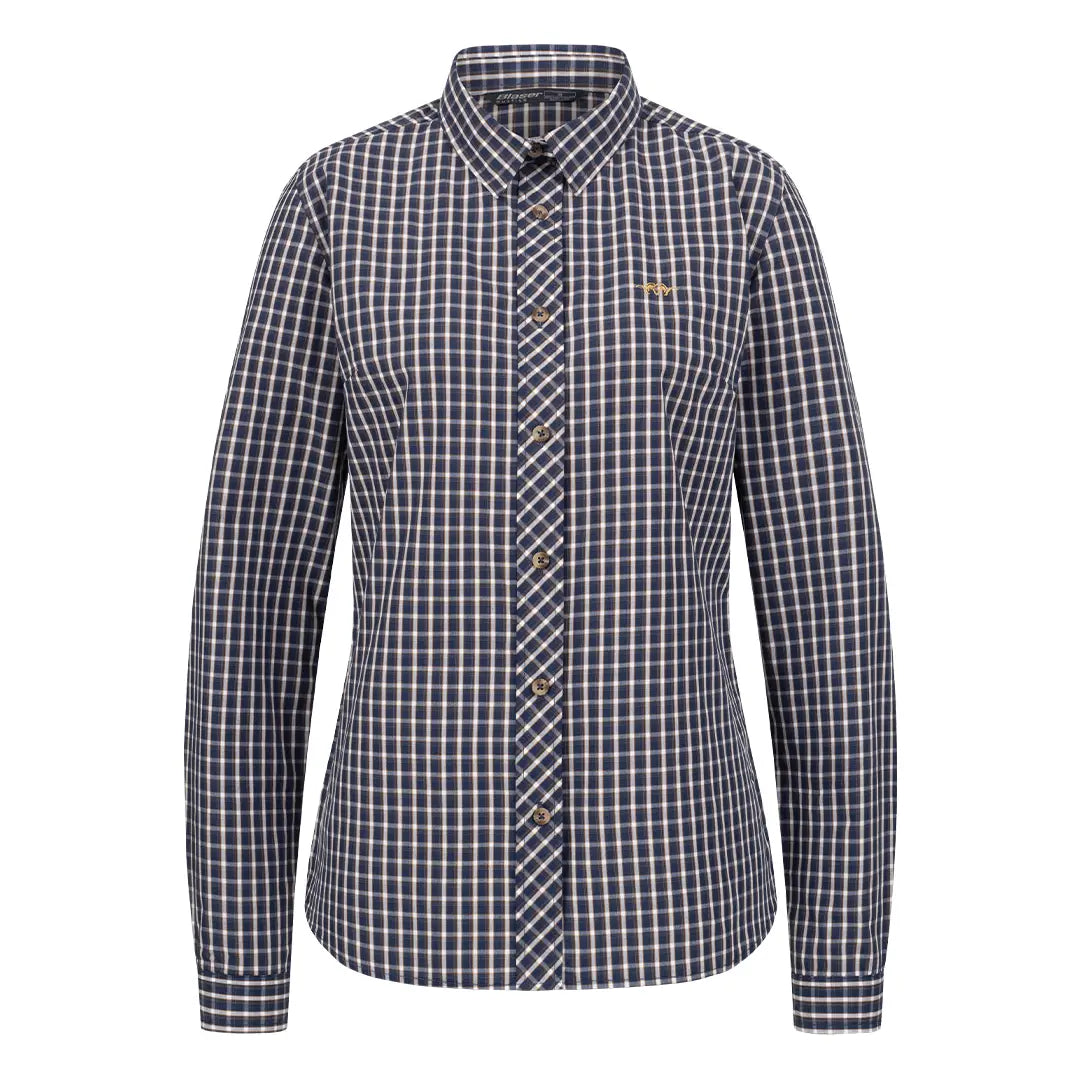 Juanita Blouse - Dark Blue/White Checked by Blaser