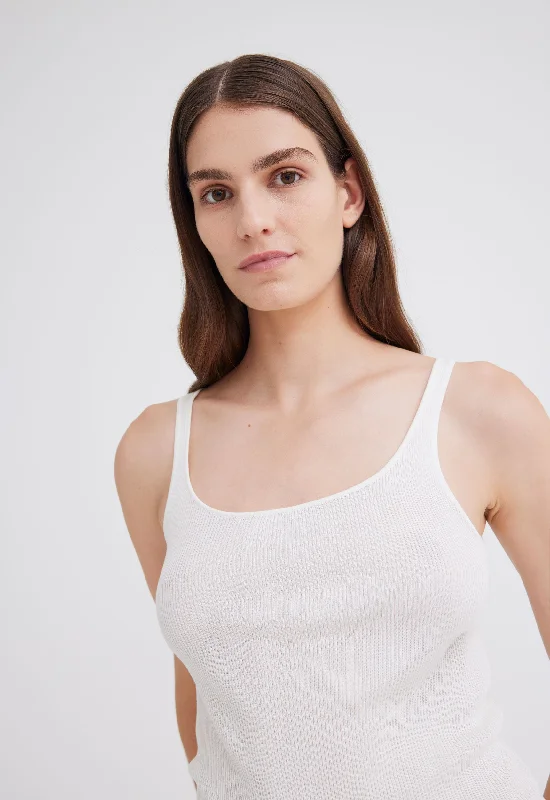 Toba Ribbed Cotton Tank - Ice Cream