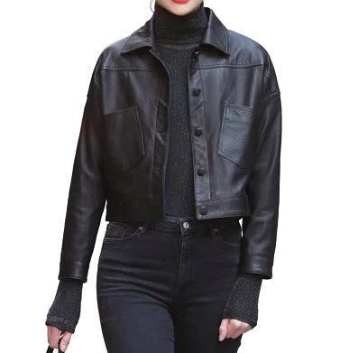 Womens Cecilia Genuine Lambskin Leather Jacket