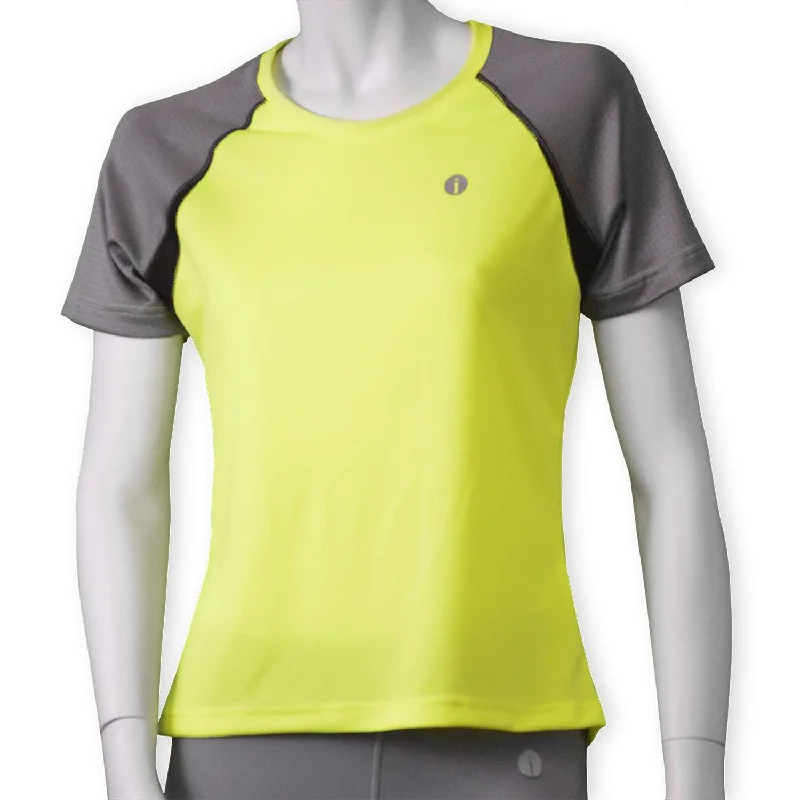 Women's Short Sleeve Savannah Shirt in Flo Lime/Dark Gray