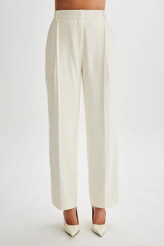 Amelie Suiting Straight Leg Pants - Ivory