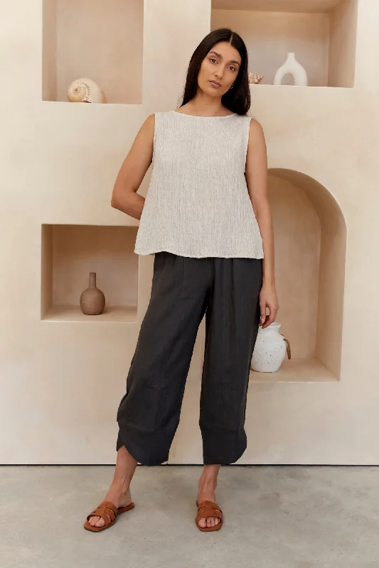 Palermo Linen Pants Charcoal