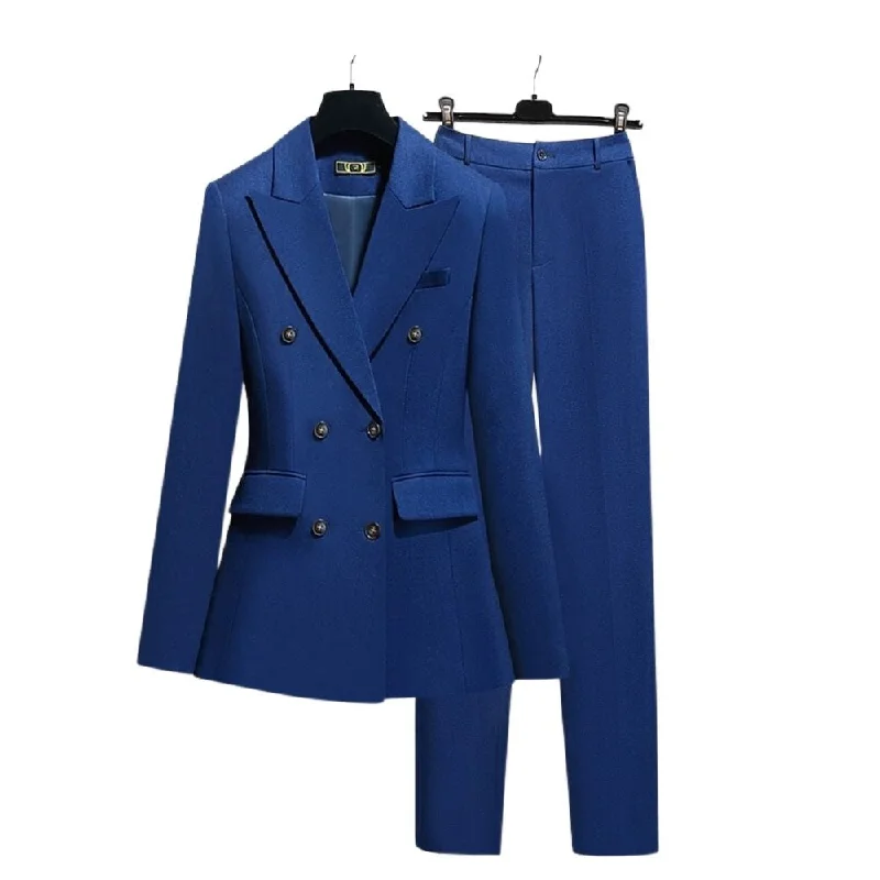 Navy Blue Blazer & Pants Suit Set