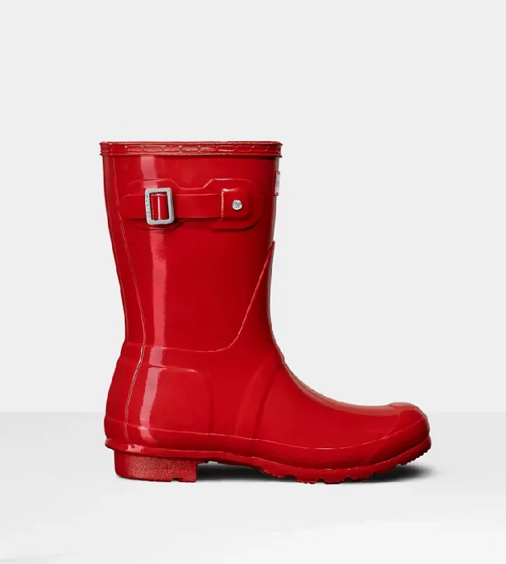 Hunter Short Original Short Gloss Military Red Rain Boot FW22