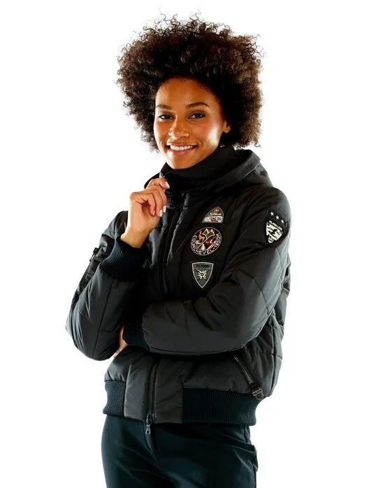 M. Miller Taryn Black Touring Patch Bomber W/ Natural Finn Raccoon ON SALE!