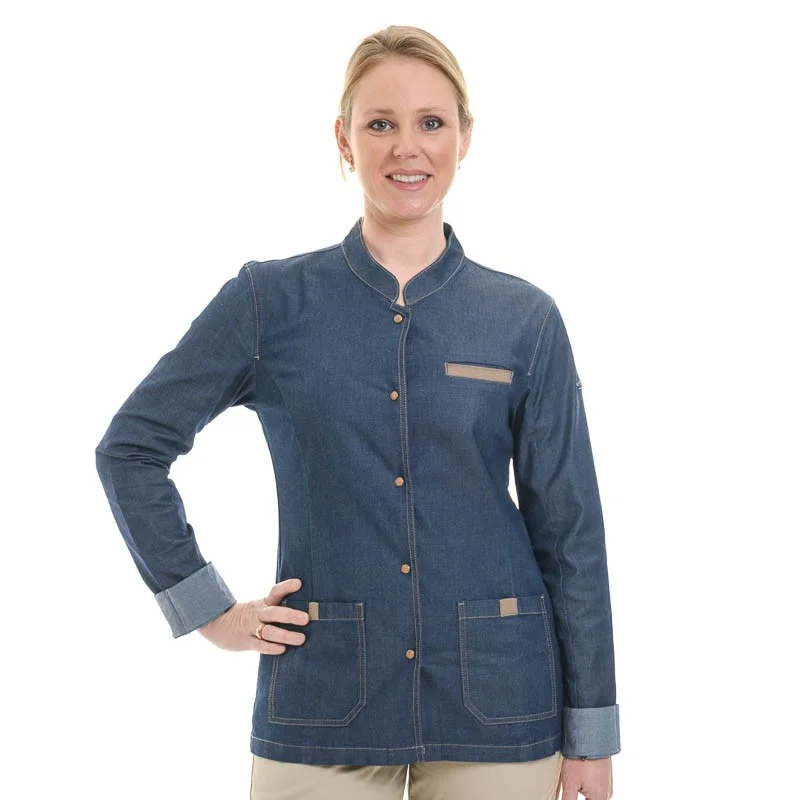 Monge Women's Kitchen Coat Denim Long Sleeve - LAFONT