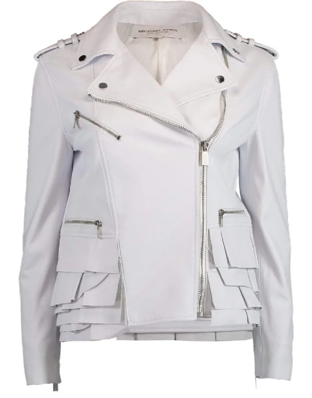 Peplum Ruffle Moto Jacket