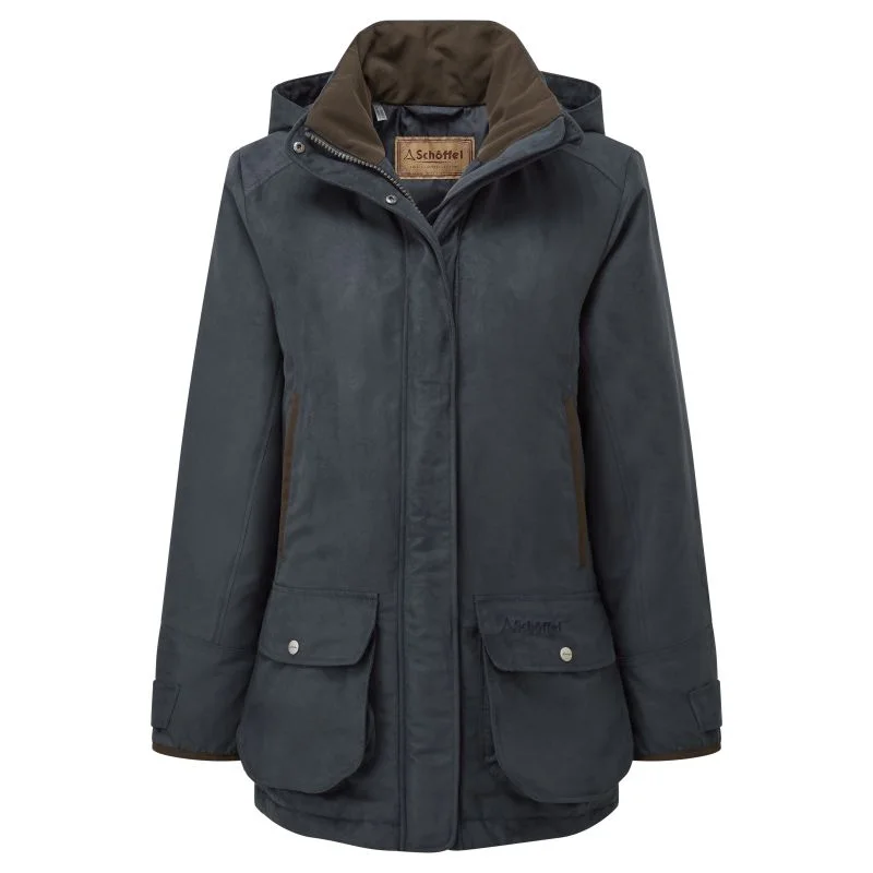 Schoffel Teal Ladies Waterproof Country Field Coat – Navy