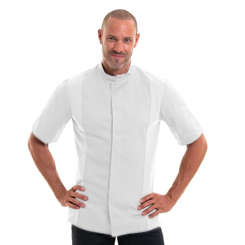 Short Sleeve White Kitchen Coat - Siaka - ROBUR