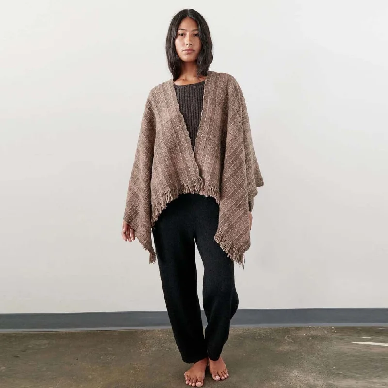 Wide Woven Poncho Women's - Loam