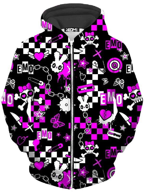 Emo Halloween Unisex Zip-Up Hoodie