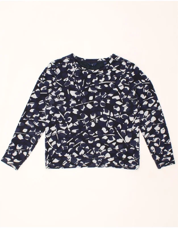 GANT Womens Abstract Pattern Sweatshirt Jumper UK 10 Small Navy Blue