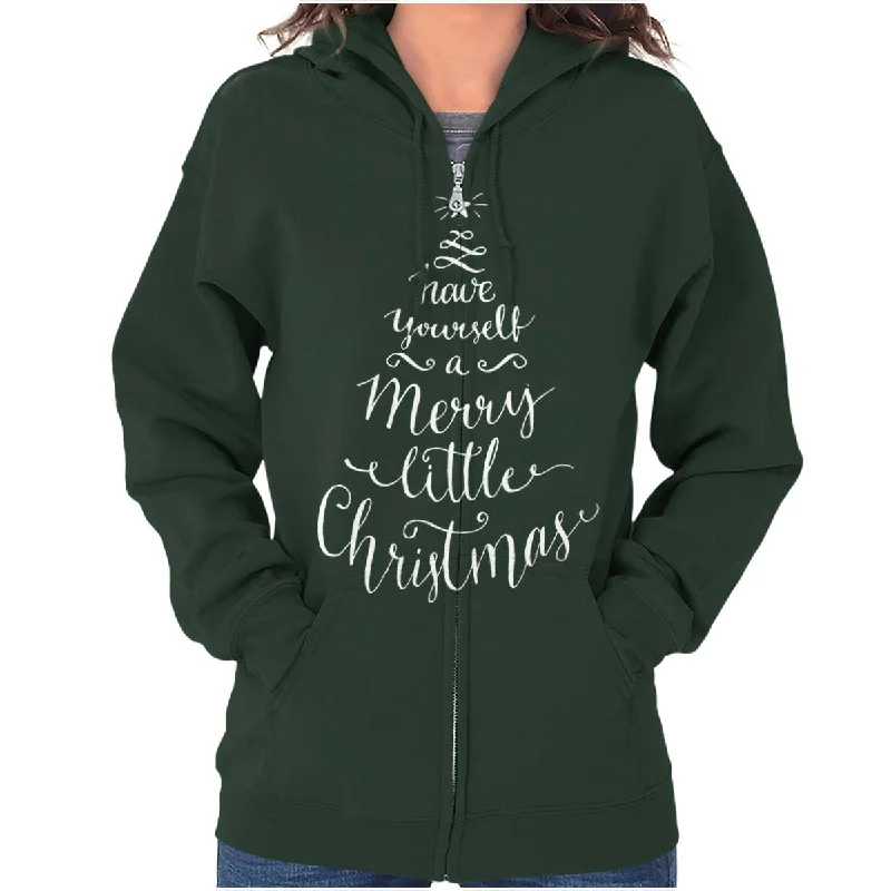 Merry Little Christmas Zip Hoodie