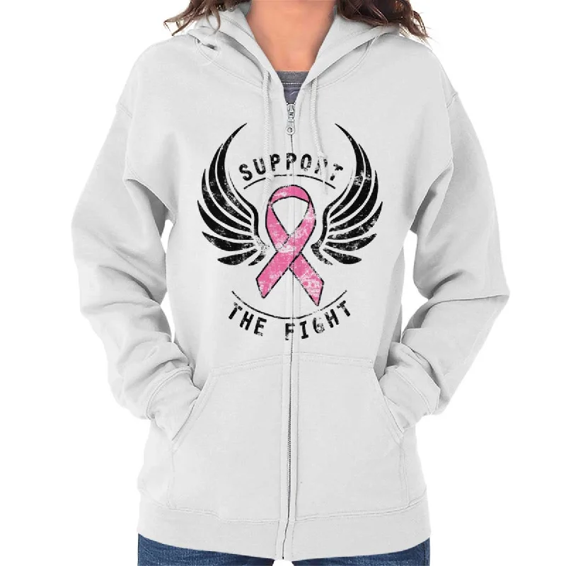 Breast Cancer Awareness Zip Hoodie