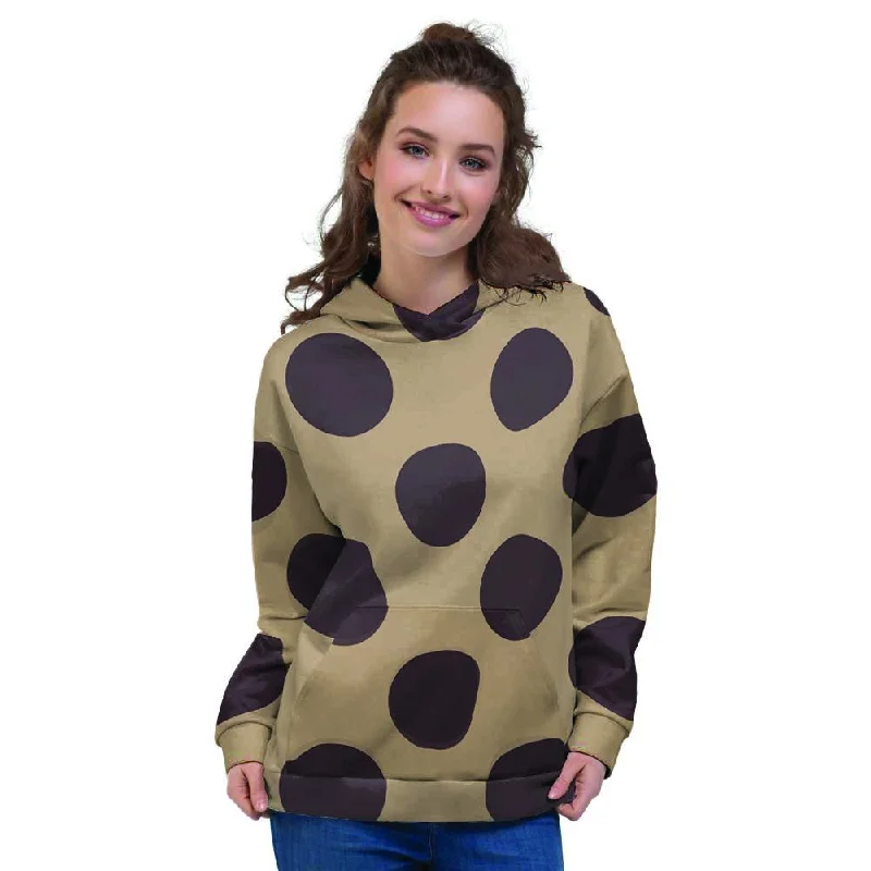 Tan And Black Polka Dot Women's Hoodie