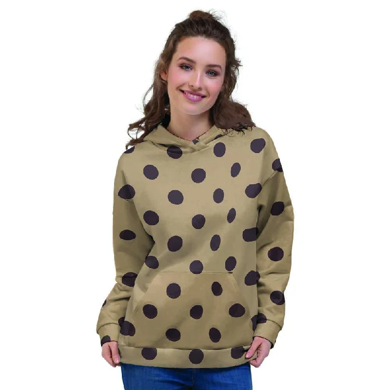 Tan And Black Tiny Polka Dot Women's Hoodie