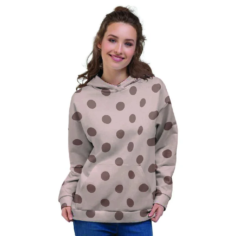 Tan And Brown Polka Dot Women's Hoodie