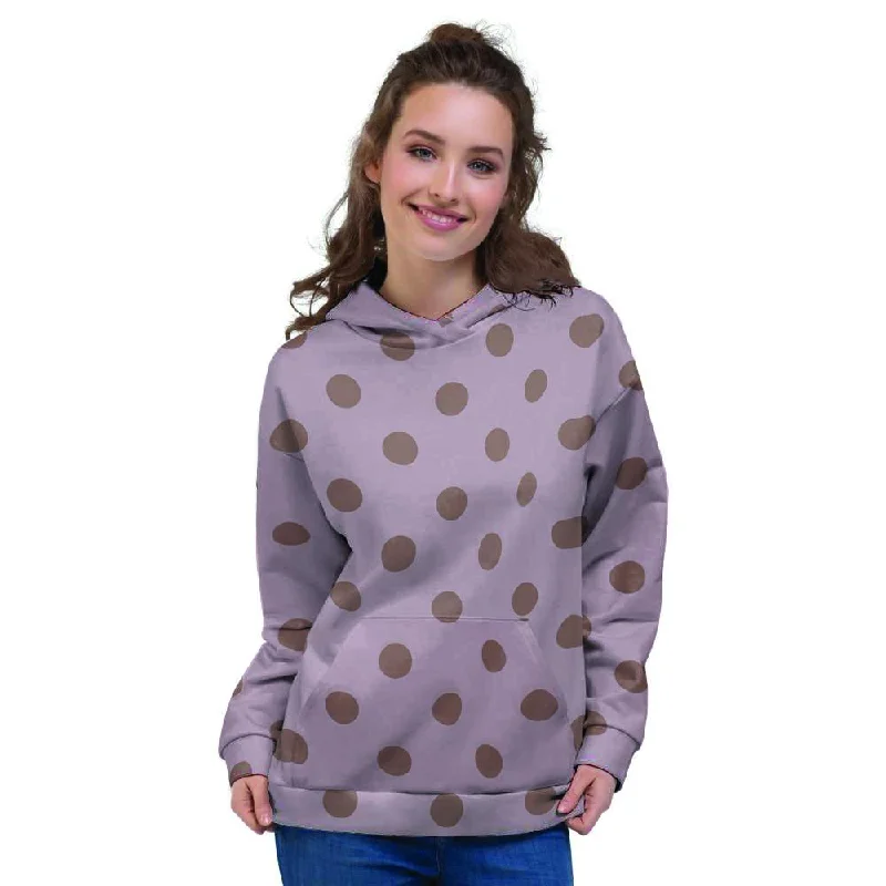 Tan And Brown Tiny Polka Dot Women's Hoodie