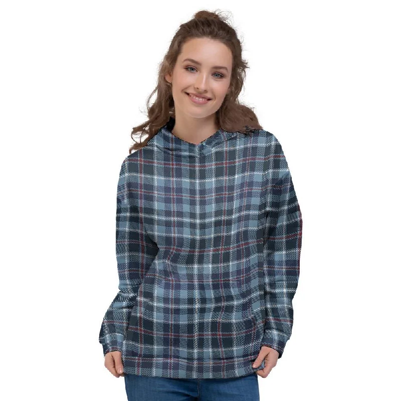 Tartan Blue Plaid Women's Hoodie