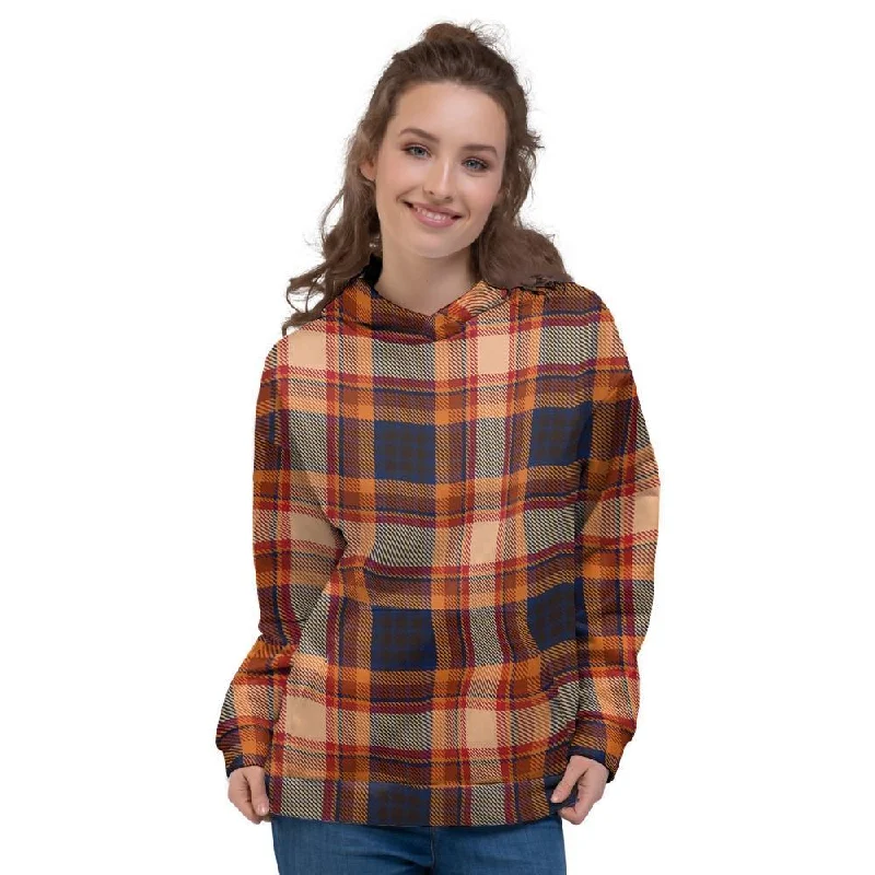 Tartan Brown Plaid Women's Hoodie