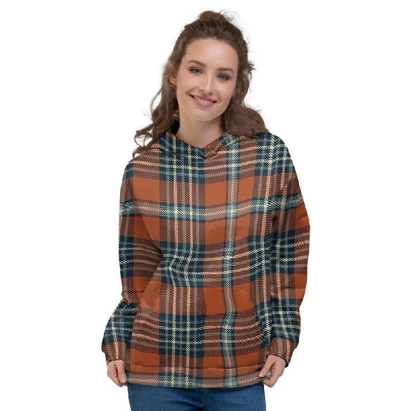 Tartan Orange Plaid Women's Hoodie