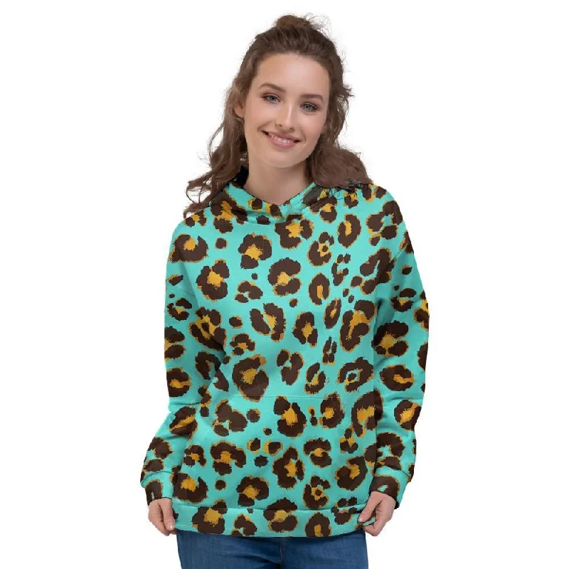 Teal Cheetah Women's Hoodie