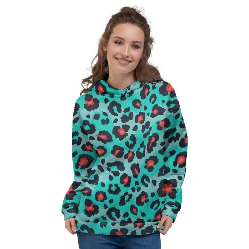 Teal Leopard Women's Hoodie