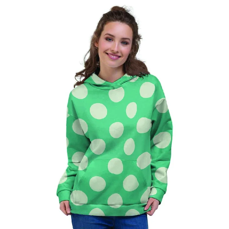 Teal Polka Dot Women's Hoodie