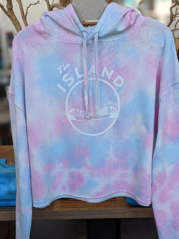 THE ISLAND ADULT TIE DYE CROPPED HOODIE