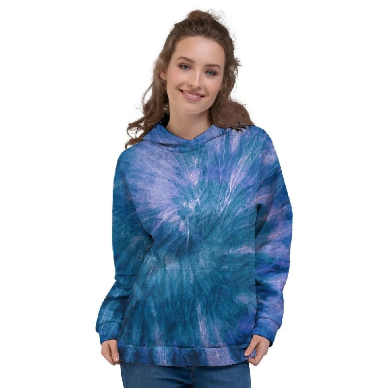 Tie Dye Blue Print Women's Hoodie