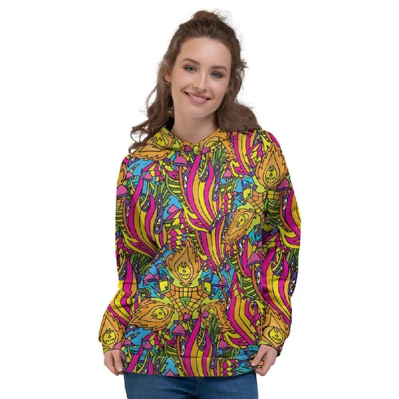 Trippy Hippie Flame Psychedelic Women's Hoodie