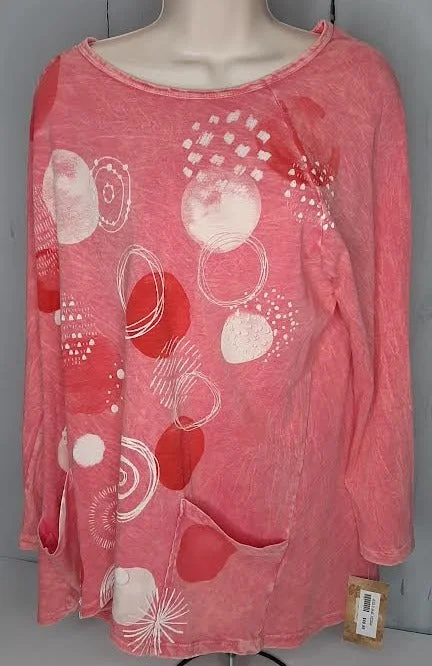 M12-1579 Tunic w/ 2 Pockets - Bubbly Pink