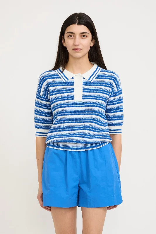 Luna Striped Polo Ink Blue/White