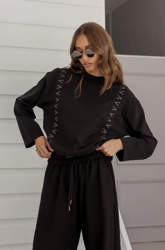 SANDERS Long Sleeve Top Black