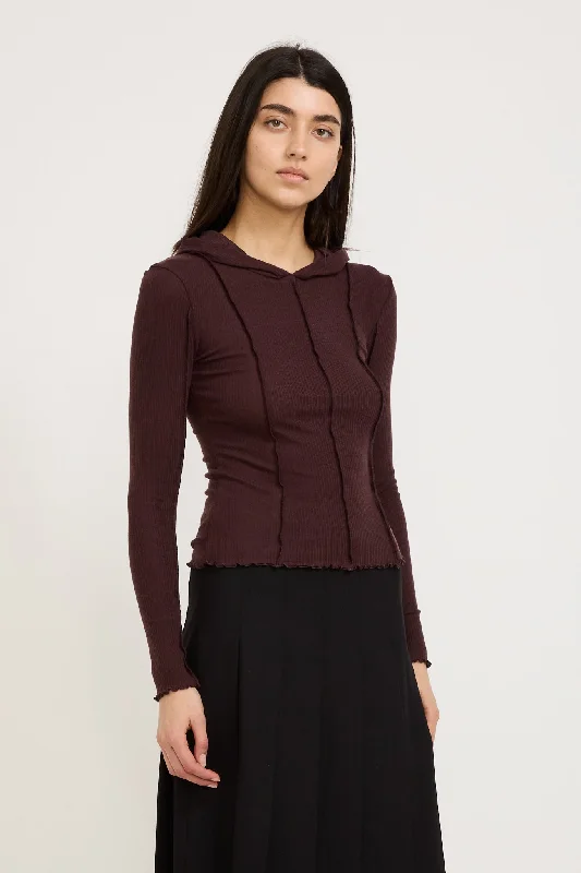 Segment Hooded Top Garnet