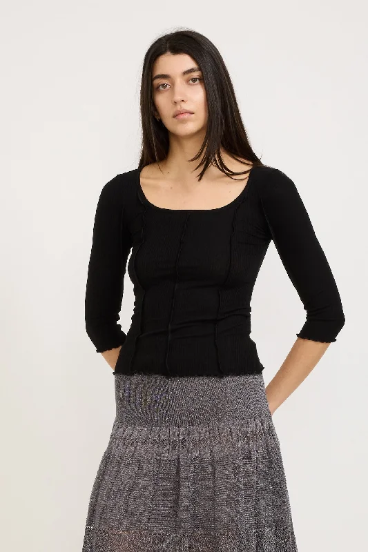 Segment Scoop Top Black