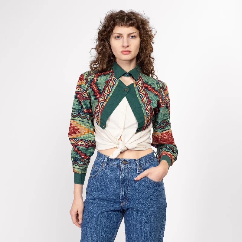 XS 90s Roper Keyhole Western Shirt