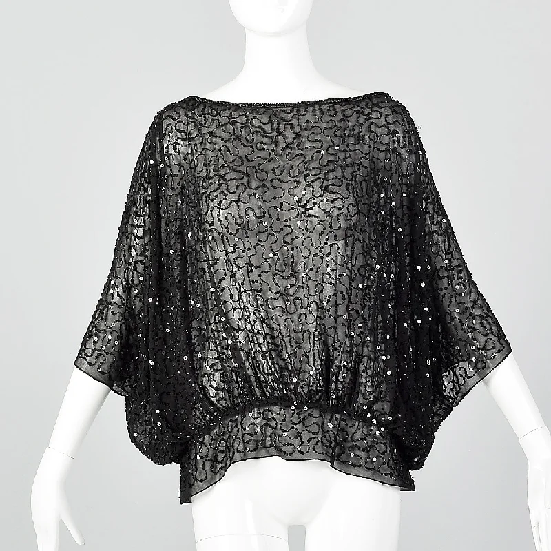 1990s Beaded Batwing Top