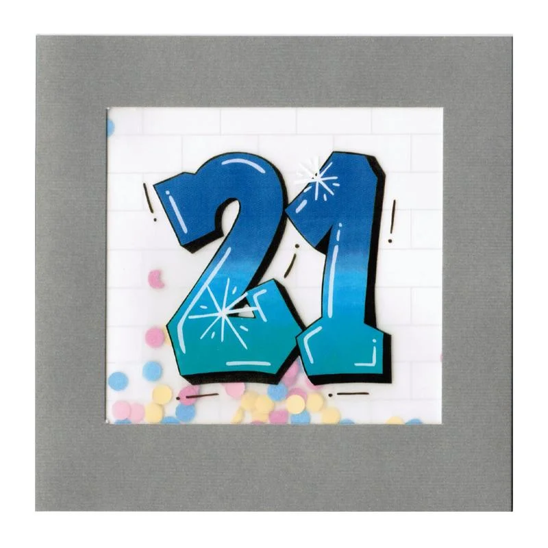 Age 21 Graffiti Paper Shakies Card