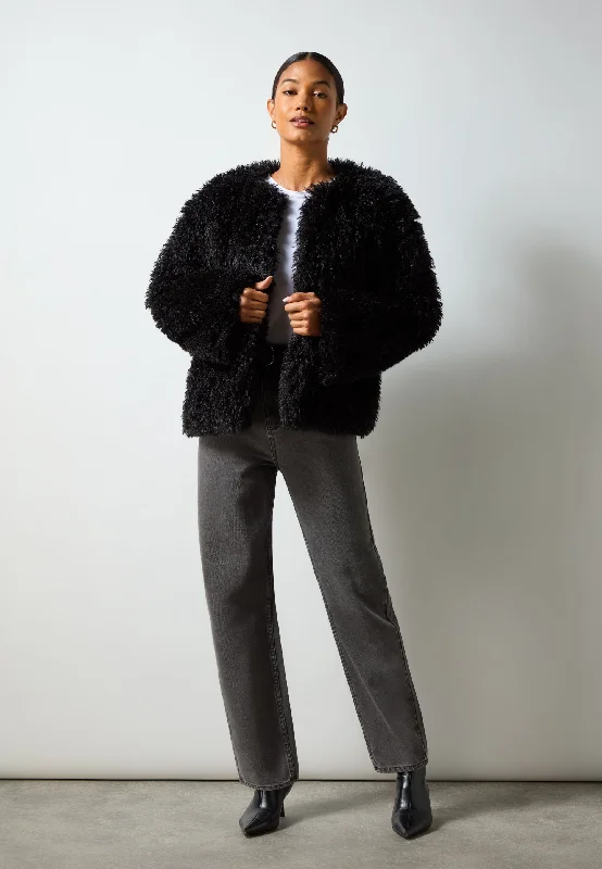 Issy Black Faux Fur Jacket