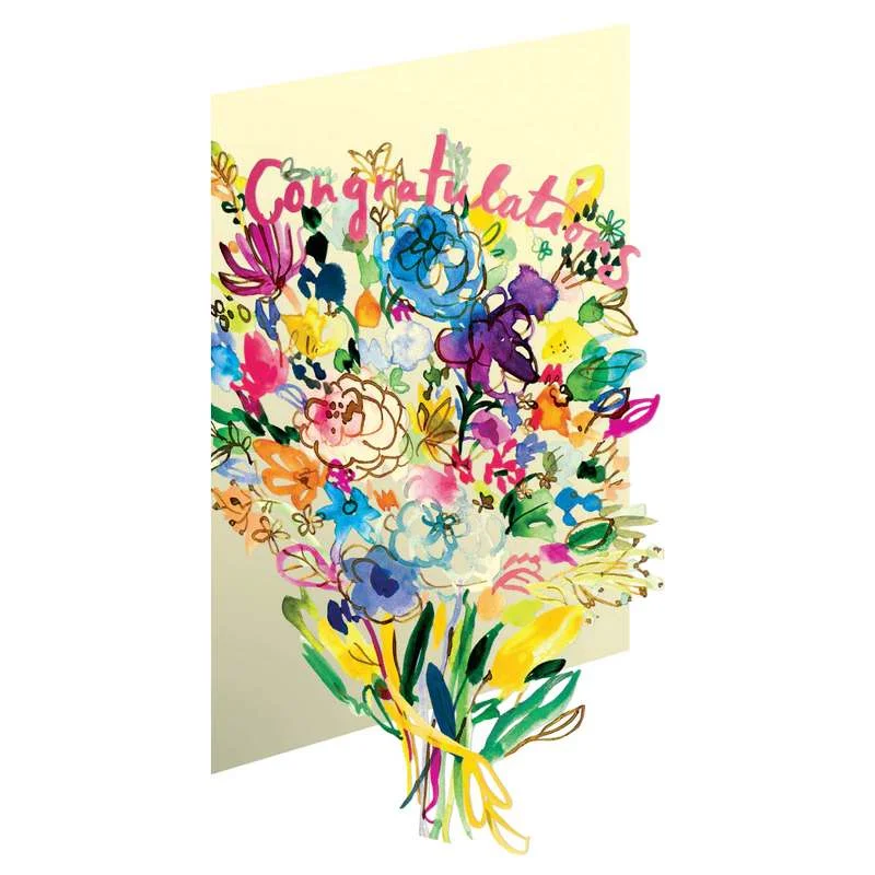 Wild Batik Laser-cut Bouquet Congratulations Card