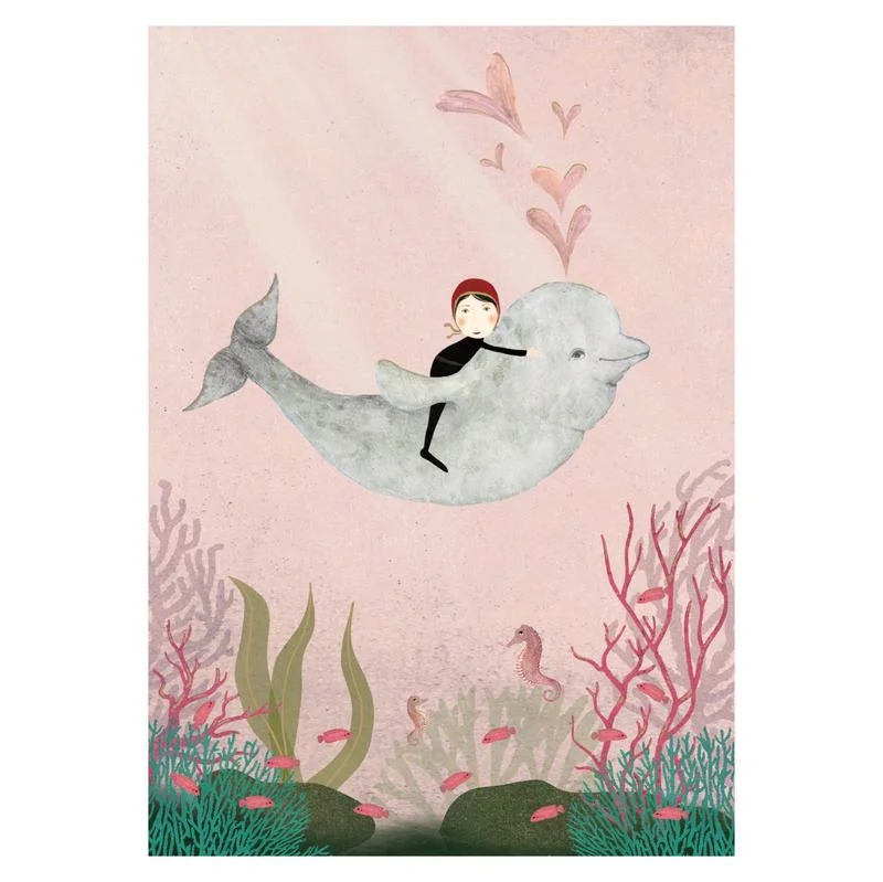 Dolphin Hearts Card