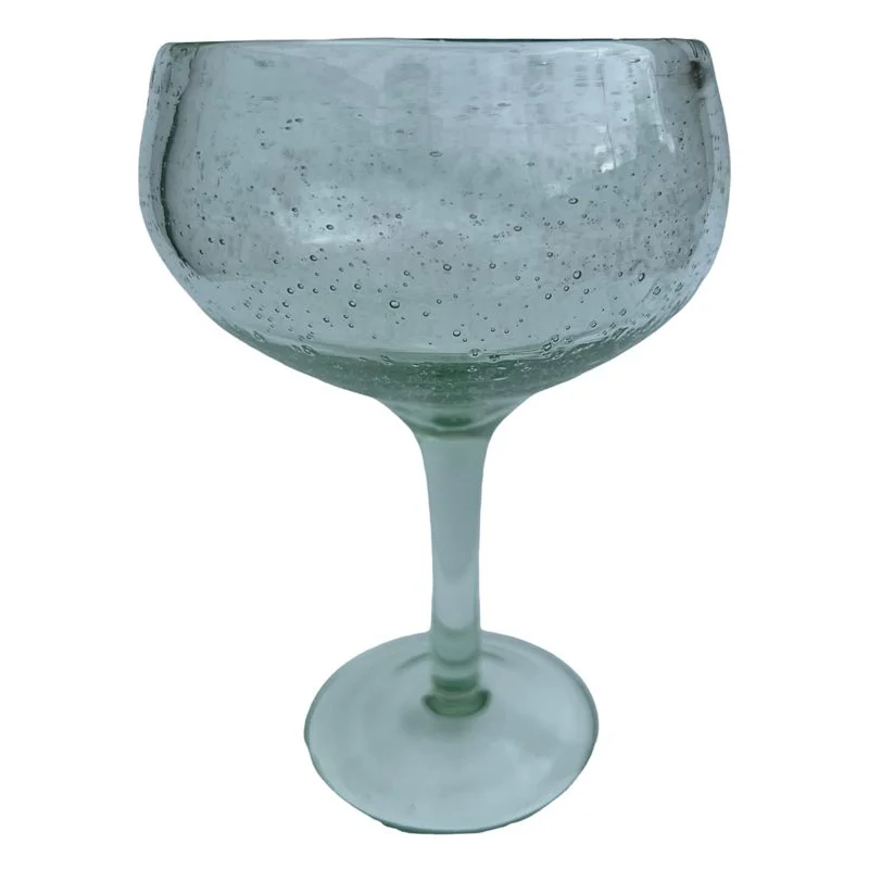 Green Bubble Coupe Glass