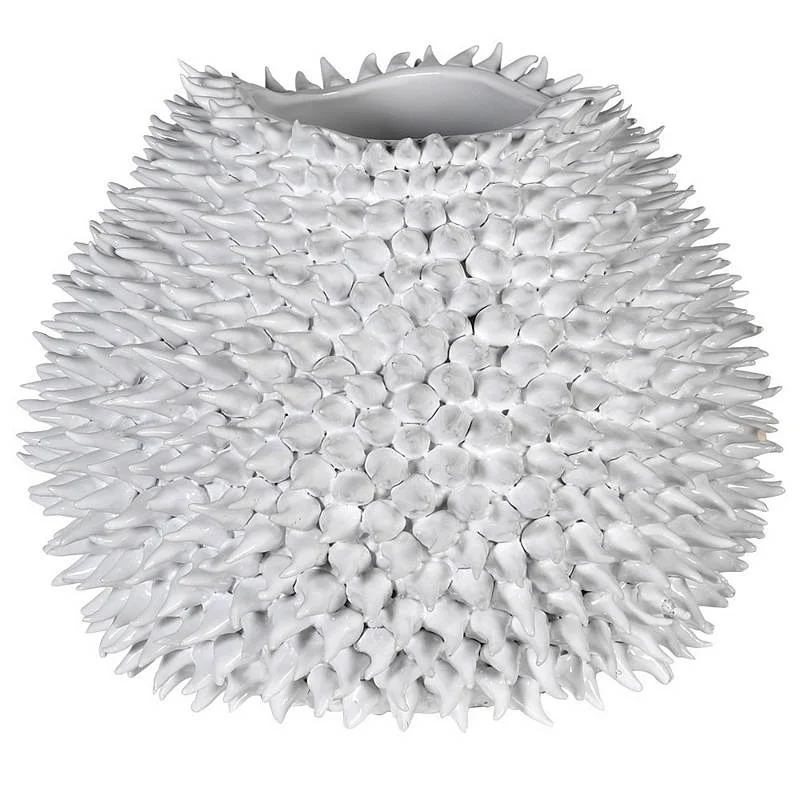 Handmade Sea Urchin Vase White