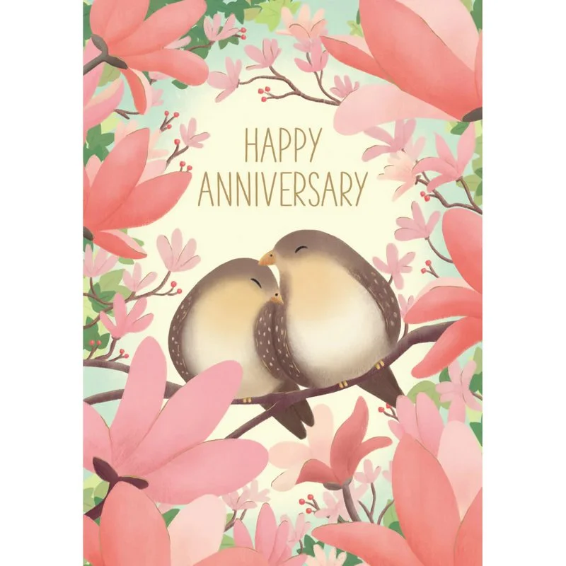 Happy Anniversary Birds In Love Card