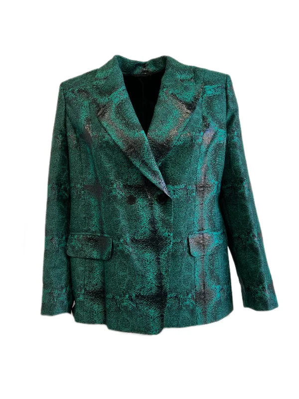 Marina Rinaldi Women's Green Celebre Double Breasted Blazer Size 18W/27 NWT